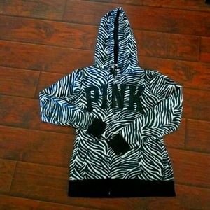 PINK Victoria's Secret Zebra Zip Hoodie